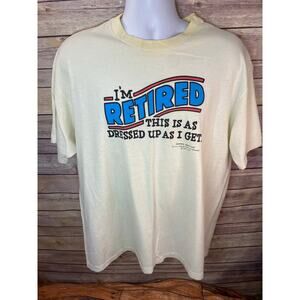 Vintage Hanes Single Stitch Retirement T-Shirt XL Over the hill